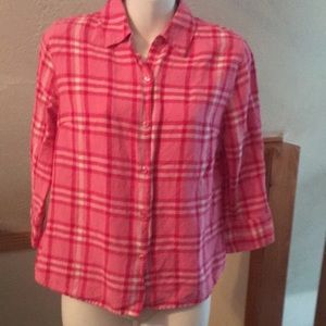 Vintage Pink plaid blouse